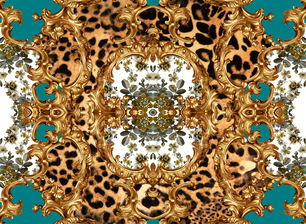 Baroque & Leopard by yalcin kesen Seamless Repeat Royalty-Free Stock ...