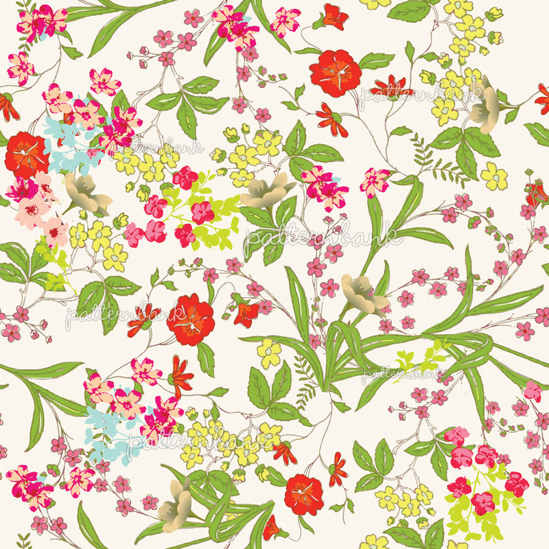 Ditsy Floral Background. Liberty Style. Watercolor Floral Design by ...