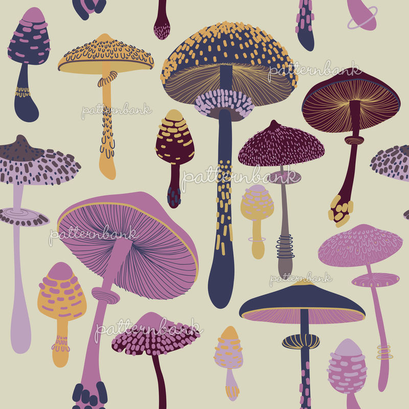 Mushroom Seamless Pattern by Serapion Vasilyev Seamless Repeat Royalty ...