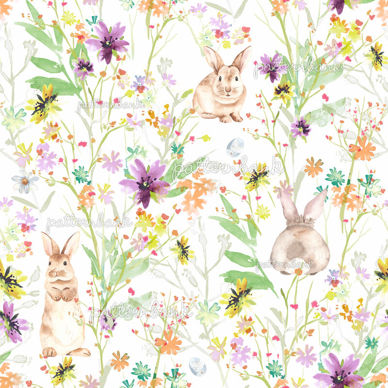 Easter Bunny by Olivia Wanyan Seamless Repeat Royalty-Free Stock ...
