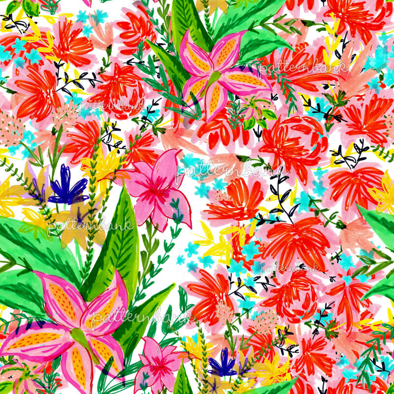 Rosa China By Jimena Palacios Seamless Repeat Royalty Free Stock Pattern Patternbank 