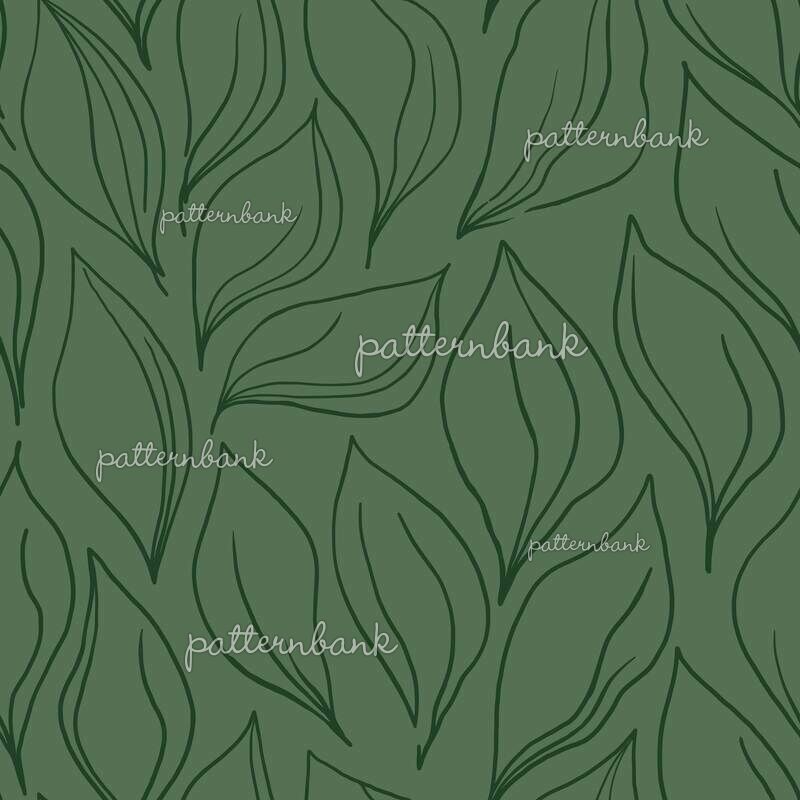Green Linear Leaves Vector Seamless Pattern by Irina Ostapenko Seamless ...